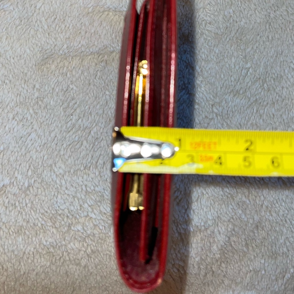 Vintage Celine Deep Red Tri-fold Sulky C Horse Carriage Oversized Wallet - Picture 10 of 11